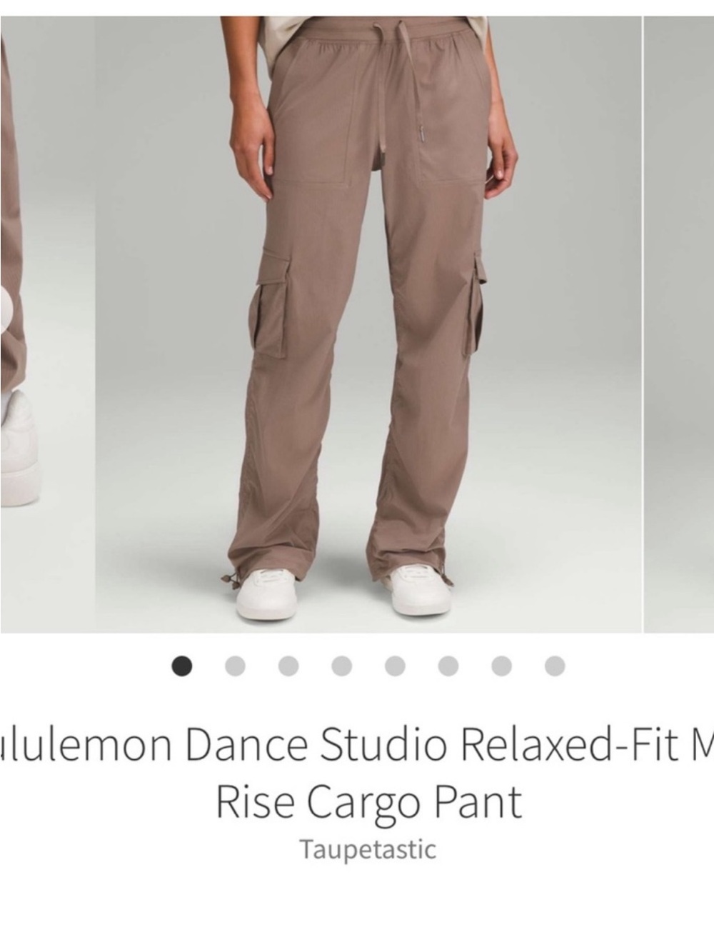 Lululemon Dance Studio Relaxed Fit Mid Rise Cargo Pants Taupetastic Sz M